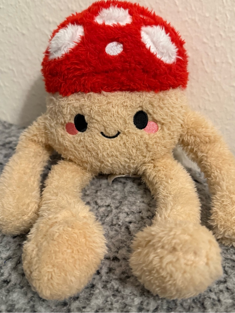 Fiesta Mushroom Octopus Plush - Red & Cream